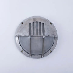 Aplique de pared exterior industrial plateado con LED IP65