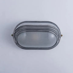 Aplique de pared exterior industrial plateado con LED IP65