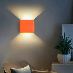 Aplique de pared bidireccional LED rectangular color macaron para salón