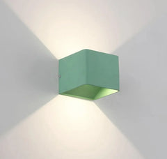 Aplique de pared bidireccional LED rectangular color macaron para salón
