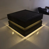 Sobremuro exterior solar LED IP65 con diseño moderno para pilar negro
