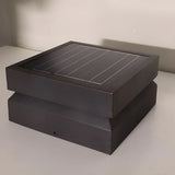 Sobremuro exterior solar LED IP65 con diseño moderno para pilar negro