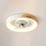 Ventilador de techo con luz LED nórdico silencioso con temporizador para dormitorio