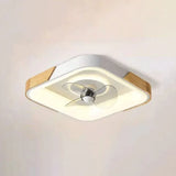 Ventilador de techo con luz LED nórdico silencioso con temporizador para dormitorio