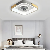 Ventilador de techo con luz LED nórdico silencioso con temporizador para dormitorio