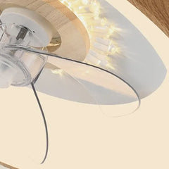 Ventilador de Techo con Luz de Madera Estilo Nórdico