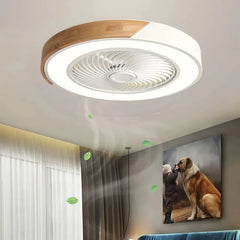 Ventilador de techo silencioso con luz LED nórdico Macaron Ø52 cm para dormitorio