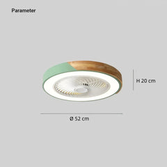 Ventilador de techo silencioso con luz LED nórdico Macaron Ø52 cm para dormitorio