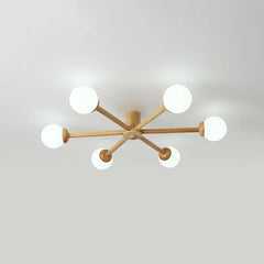 Lámpara de Techo de Madera para Salón Nórdico