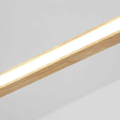 Lámpara colgante ovalada de madera nórdica con LED regulable en altura para comedor