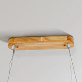 Lámpara colgante ovalada nórdica de madera LED para isla de cocina