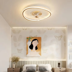 Ventilador de techo con luz de madera nórdico LED DC silencioso para dormitorio