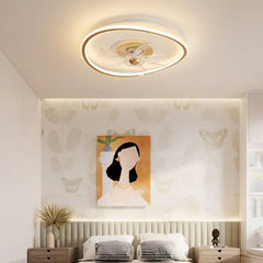 Lamparas de techo en madera con ventilador LED minimalista