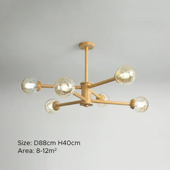 Lámpara Colgante de Madera para Salón Nórdico