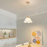 Lámpara Colgante Estilo Flor de Crema