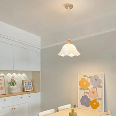 Lámpara Colgante Estilo Flor de Crema