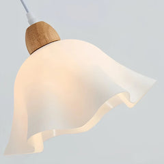 Lámpara colgante diseño floral nórdico LED regulable blanca para comedor