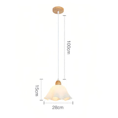 Lámpara colgante diseño floral nórdico LED regulable blanca para comedor