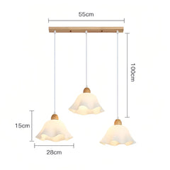Lámpara colgante diseño floral nórdico LED regulable blanca para comedor