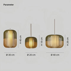 Lámpara colgante farol de madera LED estilo nórdico para comedor