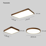 Plafón de techo de madera nórdico LED con luz suave nogal para salón