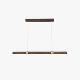 Lámpara Colgante Lineal Estilo Minimalista Efecto Madera