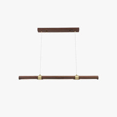 Lámpara Colgante Lineal Estilo Minimalista Efecto Madera