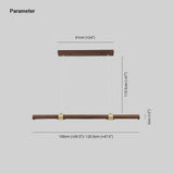 Lámpara Colgante Lineal Estilo Minimalista Efecto Madera