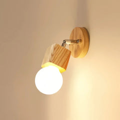Aplique de baño de madera estilo nórdico multiluz LED