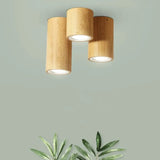 Foco de superficie de madera cilíndrico LED nórdico para pasillo