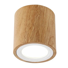 Downlight LED de superficie en madera nórdico para pasillo