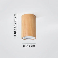 Downlight LED de superficie en madera nórdico para pasillo