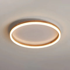 Lámpara de techo redonda de madera LED regulable para dormitorio nórdico