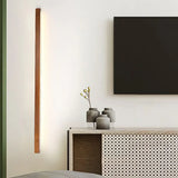 Aplique led madera diseño fino y alargado tipo línea