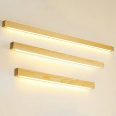 Aplique led madera diseño fino y alargado tipo línea