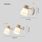 Aplique de pared nórdico LED orientable de vidrio blanco para dormitorio
