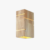 Apliques de pared rústicos de madera natural rectangular