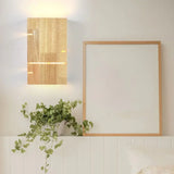 Apliques de pared rústicos de madera natural rectangular