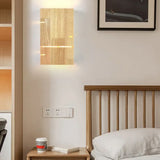 Apliques de pared rústicos de madera natural rectangular