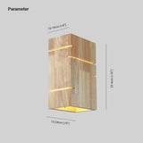 Apliques de pared rústicos de madera natural rectangular