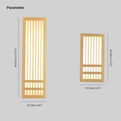 Aplique de pared madera diseño rectangular LED para dormitorio