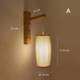 Aplique de pared de bambú estilo japonés LED tipo farol para salón