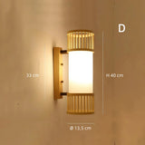 Aplique de pared de bambú estilo japonés LED tipo farol para salón