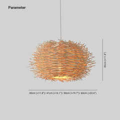 Lamparas de mimbre decoradas diseño creativo en forma de nido de pájaro