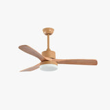 Ventilador de techo con luz de madera silencioso nórdico para salón