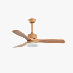 Ventilador de techo con luz de madera silencioso nórdico para salón