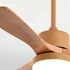 Ventilador de techo con luz de madera silencioso nórdico para salón