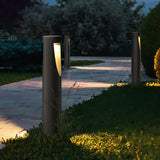 Baliza de exterior para jardín LED cilíndrica de metal negra moderna IP65