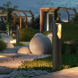 Baliza de exterior para jardín LED cilíndrica de metal negra moderna IP65