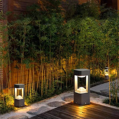 Baliza De Exterior Solar IP54 De Metal Diseño Moderno Negra